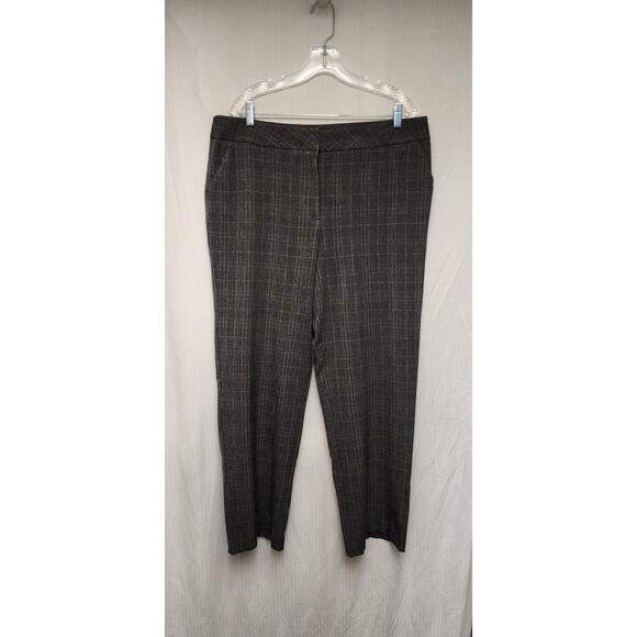 Investments Straight-Leg Plaid Dress Paid Size 16R Color Gray/Pink - Picture 2 of 4